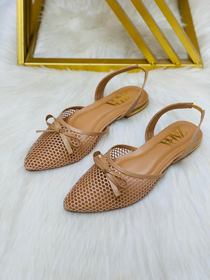 NOIR NET PUMPS - Beige