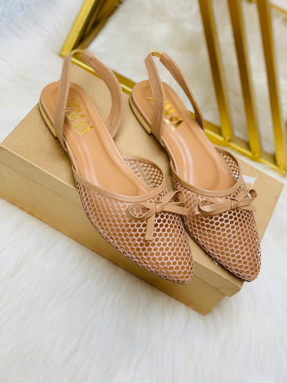 NOIR NET PUMPS - Beige