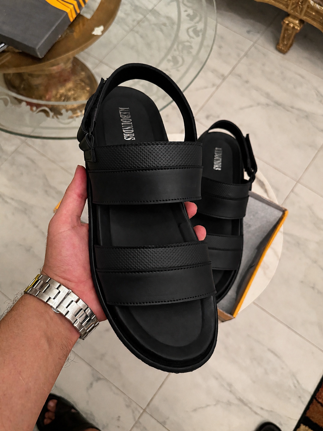 STRAP FLEX MENS SANDAL - BLACK
