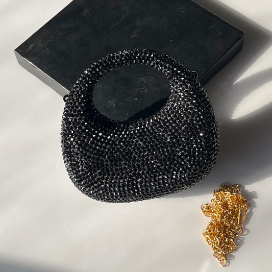 SHIMMER GRACE CLUTCH - Black