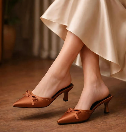 SERENA KITTEN HEEL - Mustard