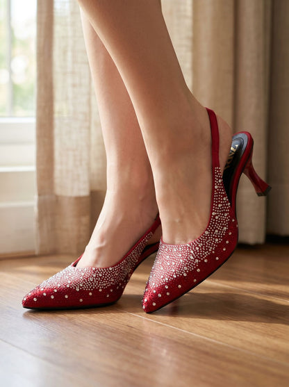 SHIMMER SLING HEEL