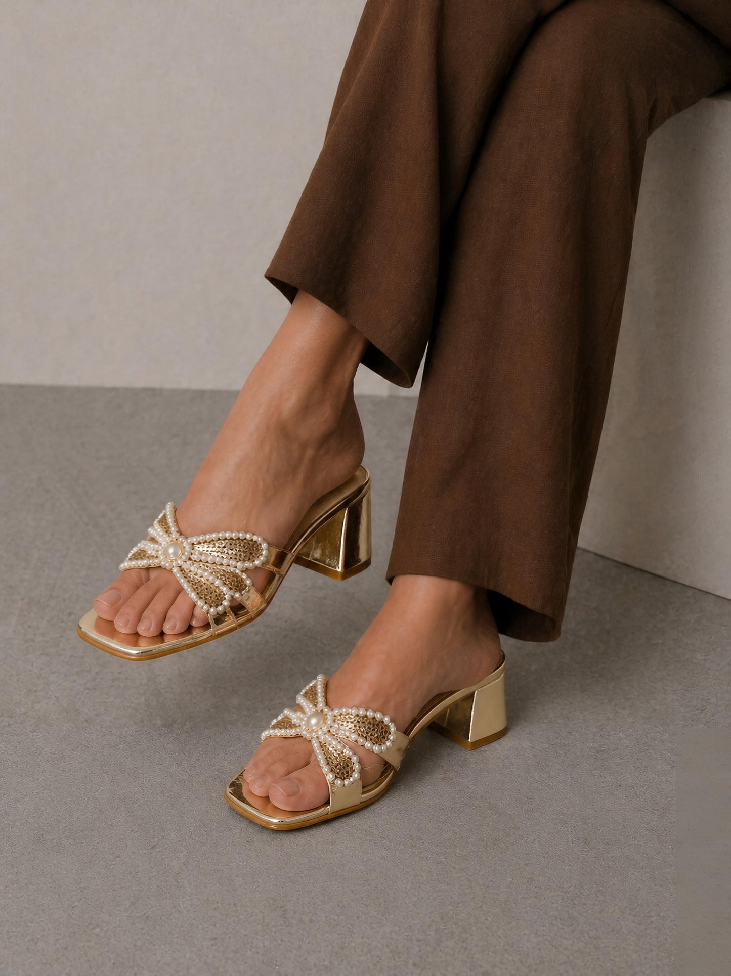 PEARL DUCHES HEEL